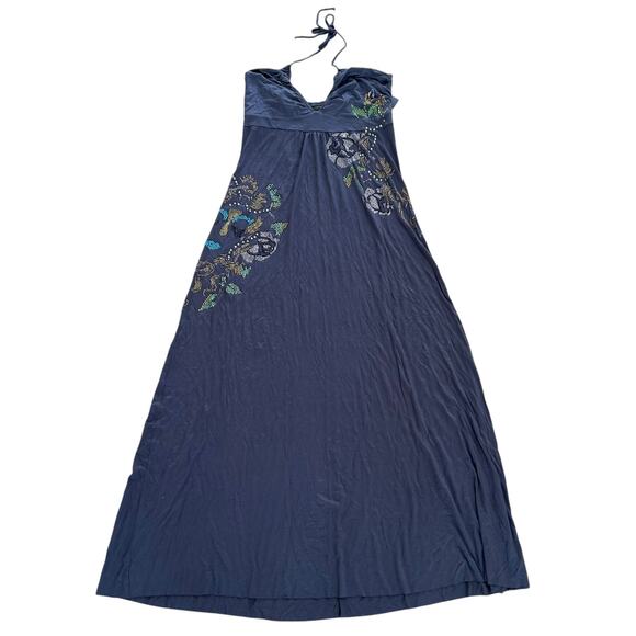 Ed Hardy Dresses & Skirts - Ed Hardy Gray Beaded Halter Maxi Dress Sz M